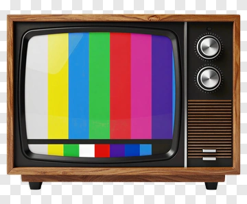 Retro Television With Color Bars PNG