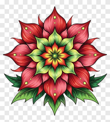 Colorful Flower Illustration PNG