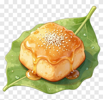 Sweet Dessert On A Leaf PNG