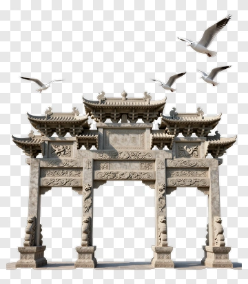 Traditional Chinese Stone Archway PNG