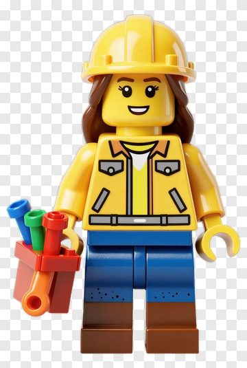 Construction Worker Lego Minifigure Holding Tools PNG