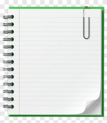 Blank Spiral Notebook Page With Paper Clip PNG