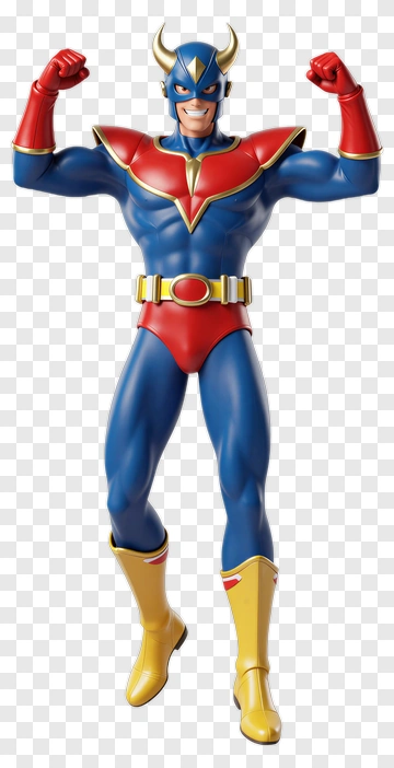 Superhero Character In Blue And Red Costume PNG