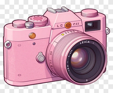 Pink Camera With Leica Lens PNG