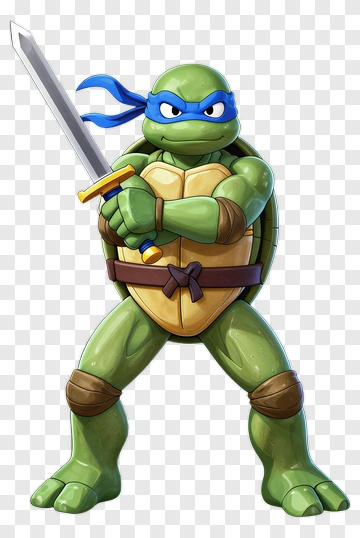 Ninja Turtle Holding A Sword PNG