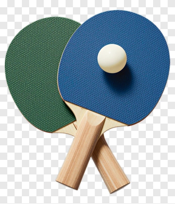 Table Tennis Paddles And Ball PNG