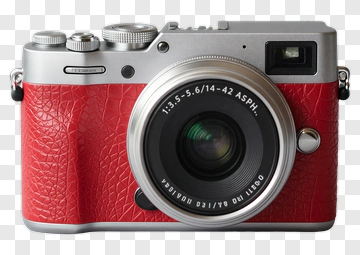 Red Camera With Silver Accents PNG