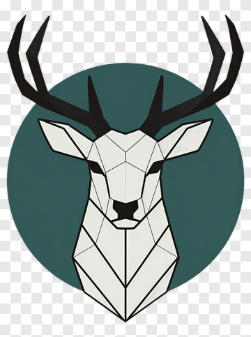 Geometric Deer Head PNG