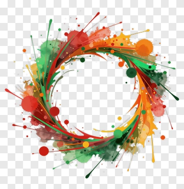 Colorful Abstract Circular Splash Design PNG
