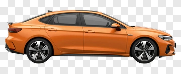 Orange Sedan Car PNG