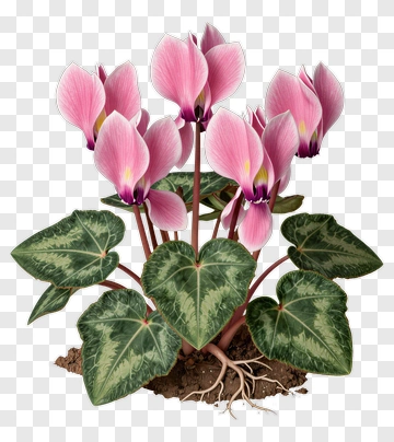 Pink Cyclamen Flower Plant PNG