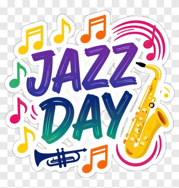 Jazz Day Celebration With Musical Notes PNG