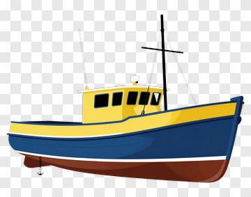 Colorful Fishing Boat PNG