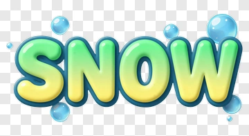 Colorful Snow Text With Bubbles PNG