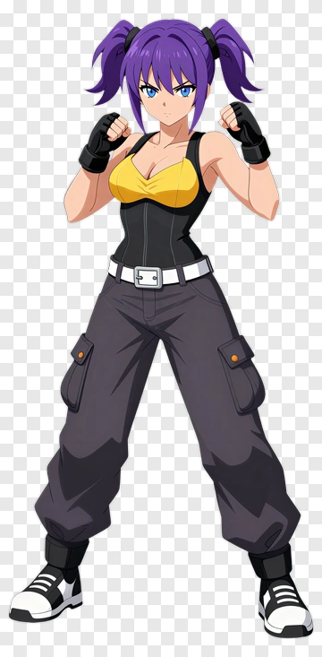 Anime Character In Fighting Stance PNG