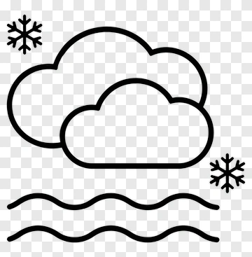 Snowy Weather Icon With Clouds And Snowflakes PNG