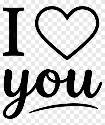 I Love You Text Design PNG