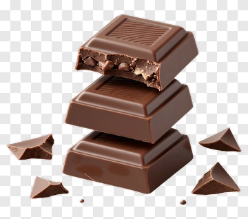 Chocolate Bar Stack With Broken Pieces PNG