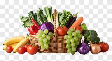 Colorful Vegetable Basket PNG