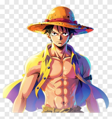 Anime Character With Straw Hat PNG