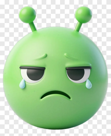 Sad Green Alien Emoji PNG