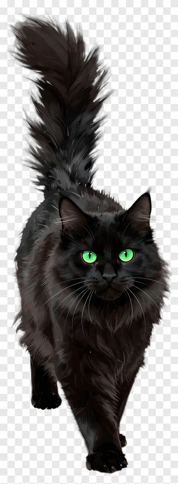 Black Cat With Green Eyes PNG