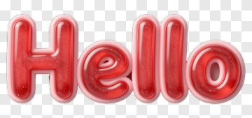 Red Gelatin Hello Text PNG
