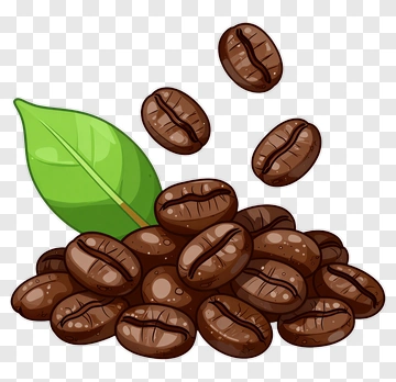 Coffee Beans With Leaf PNG