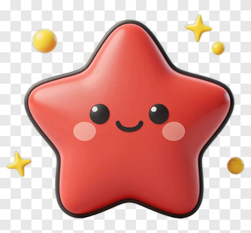 Cartoon Red Star Character With Smiling Face PNG