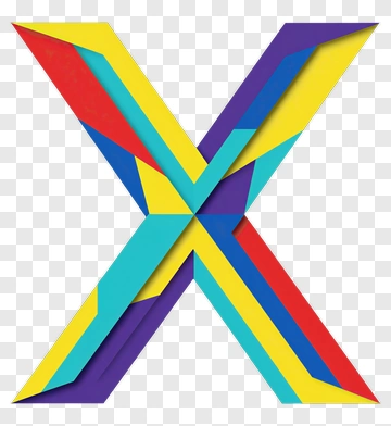 Colorful X Shape PNG