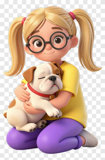 Girl Holding A Cute Dog PNG