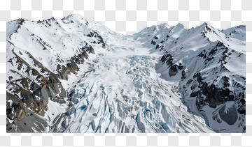Aerial View Of A Glacier In The Mountains PNG