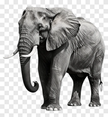 Realistic Elephant Standing PNG