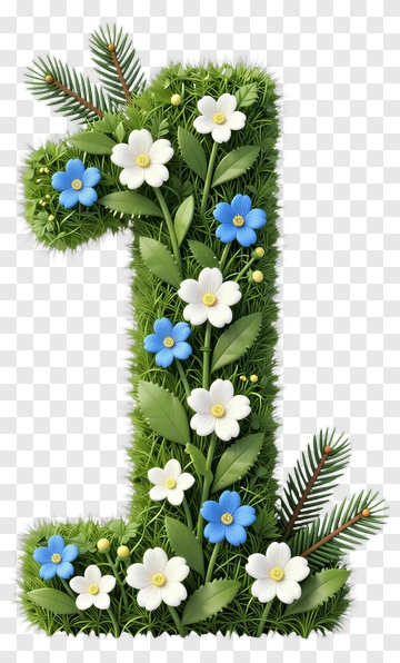 Floral Number One PNG