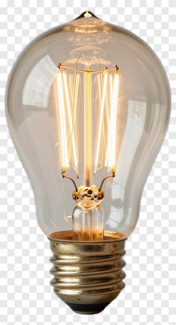 Vintage Light Bulb With Exposed Filament PNG