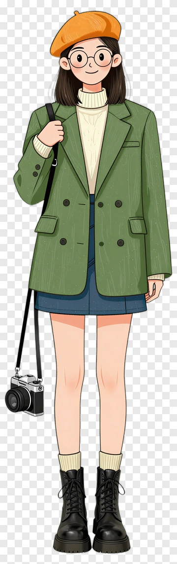 Cartoon Woman Holding A Camera PNG