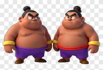 Cartoon Sumo Wrestlers PNG