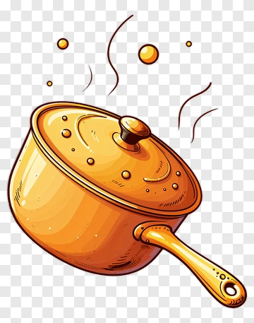 Cartoon Cooking Pot With Steam PNG