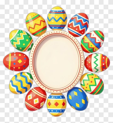 Colorful Easter Egg Frame PNG