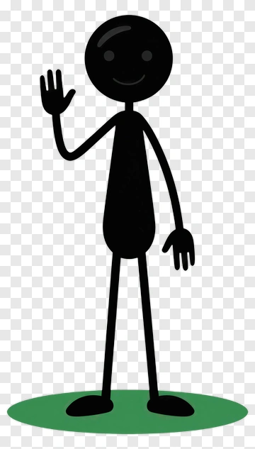 Cartoon Stick Figure Waving Hello PNG