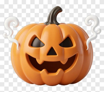 Halloween Pumpkin With Ghostly Smoke PNG