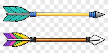Colorful Cartoon Arrows PNG