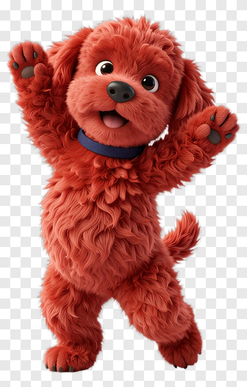 Cartoon Red Dog Standing Cheerfully PNG