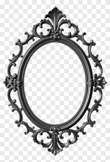 Ornate Black Picture Frame PNG