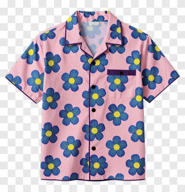 Floral Patterned Short Sleeve Shirt PNG