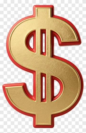 Gold Dollar Sign PNG