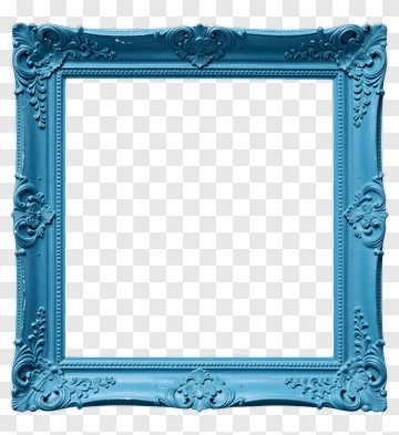 Blue Ornate Picture Frame PNG