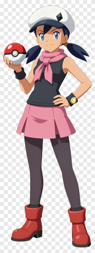 Female Pokemon Trainer Holding A Pokeball PNG