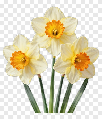Yellow Daffodil Flowers PNG