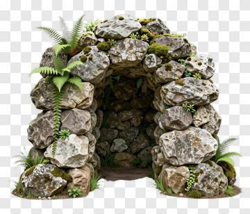 Stone Archway Surrounded By Ferns PNG